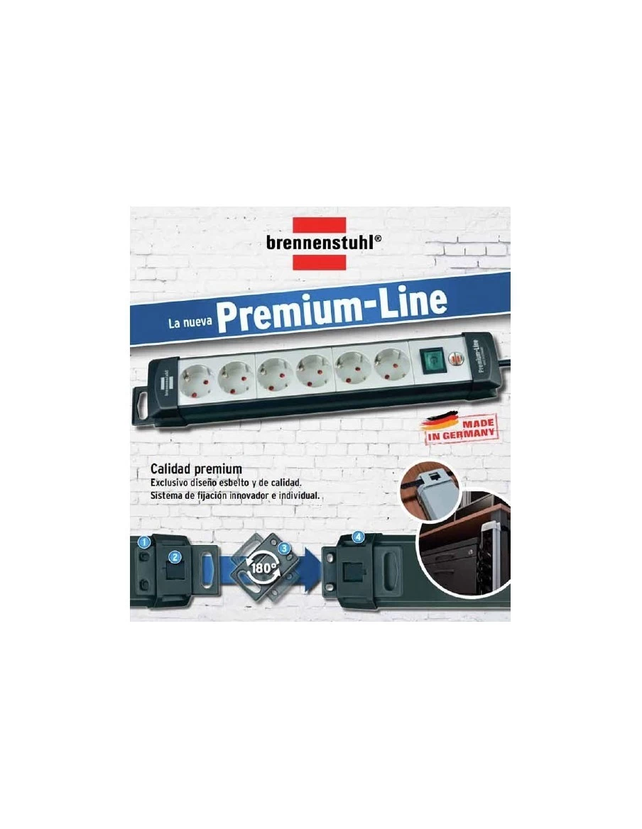 Enchufe múltiple irrompible 8 bases schuko