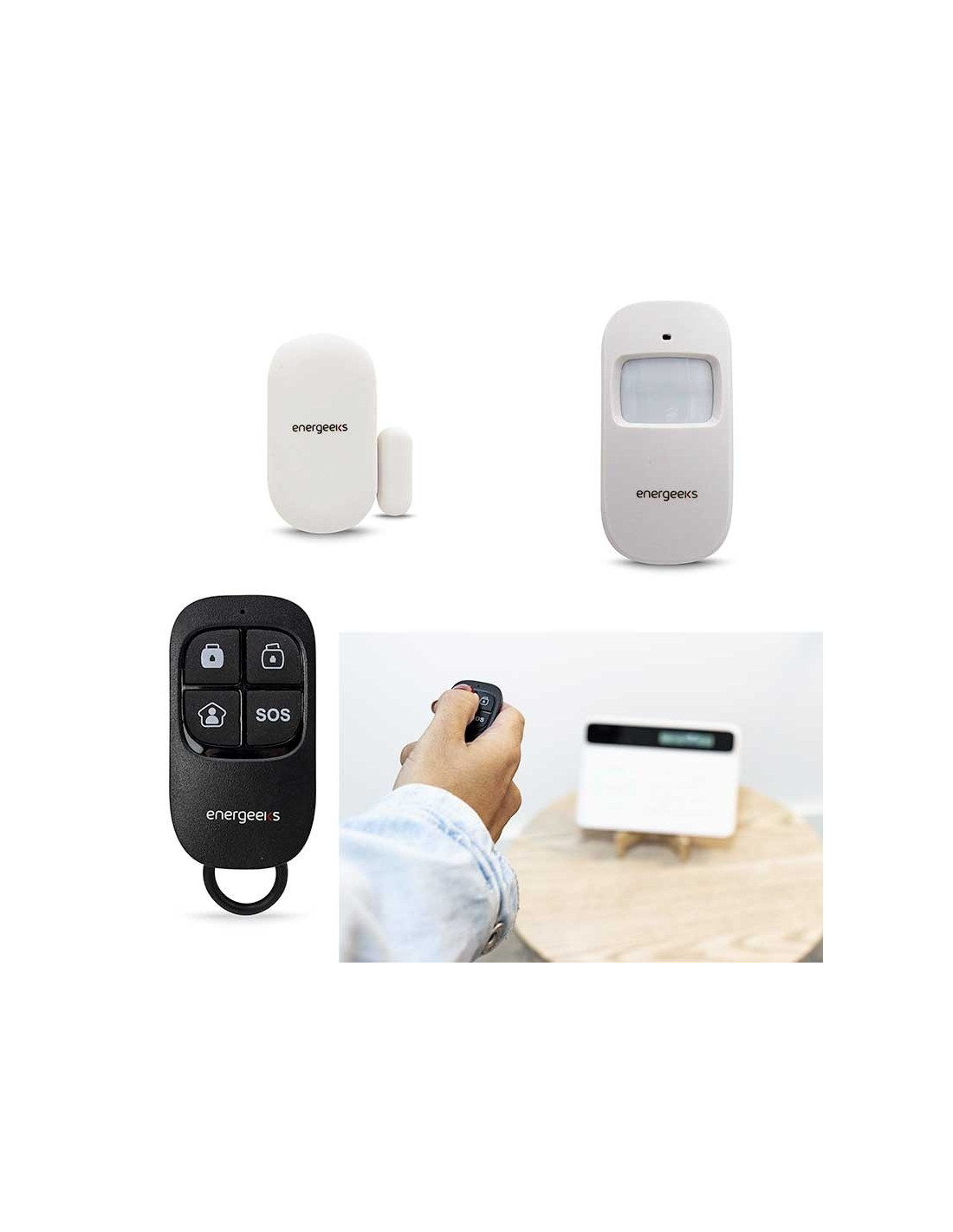 Sensor de Humo Compatible con el Sistema de Alarma WiFi/gsm Energeeks 